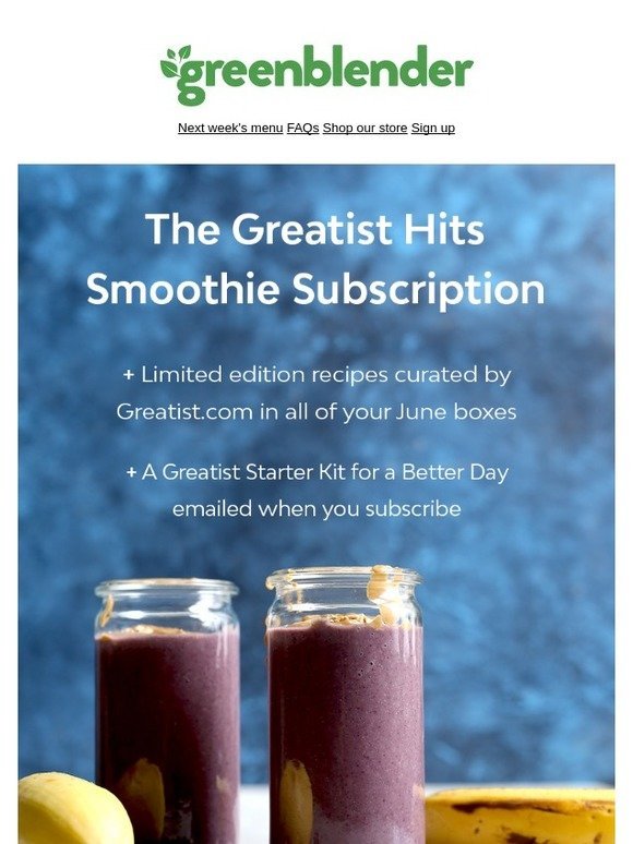 Summer flash sale! Get the limited edition Greatist Hits Smoothies