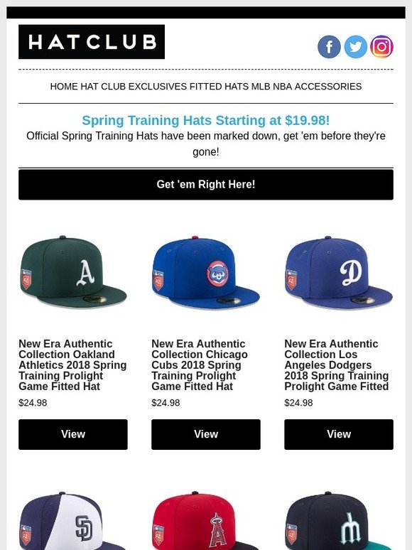 2018 spring training hats