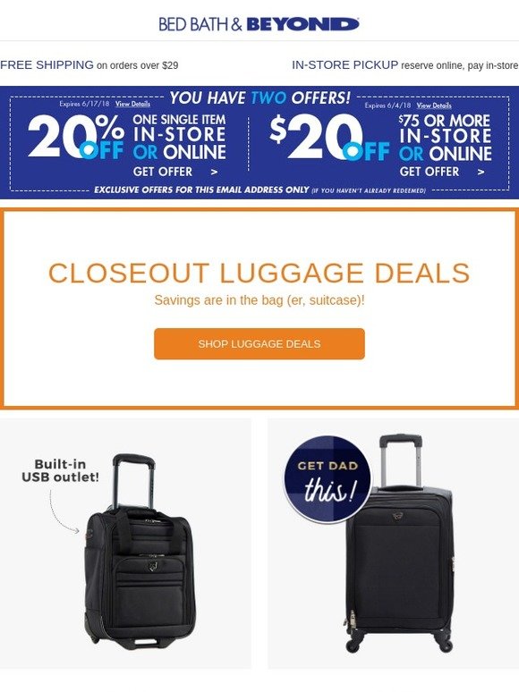 bed bath beyond suitcase
