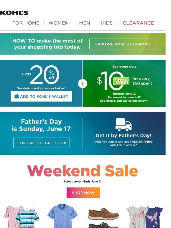 Kohl's Take 20 off and earn Kohl's Cash starting today! Milled