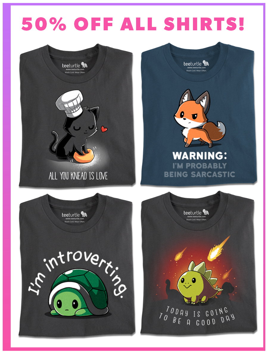 TeeTurtle: NEW Raccoon Plushie + 50% off ALL shirts! 😄😄😄 | Milled