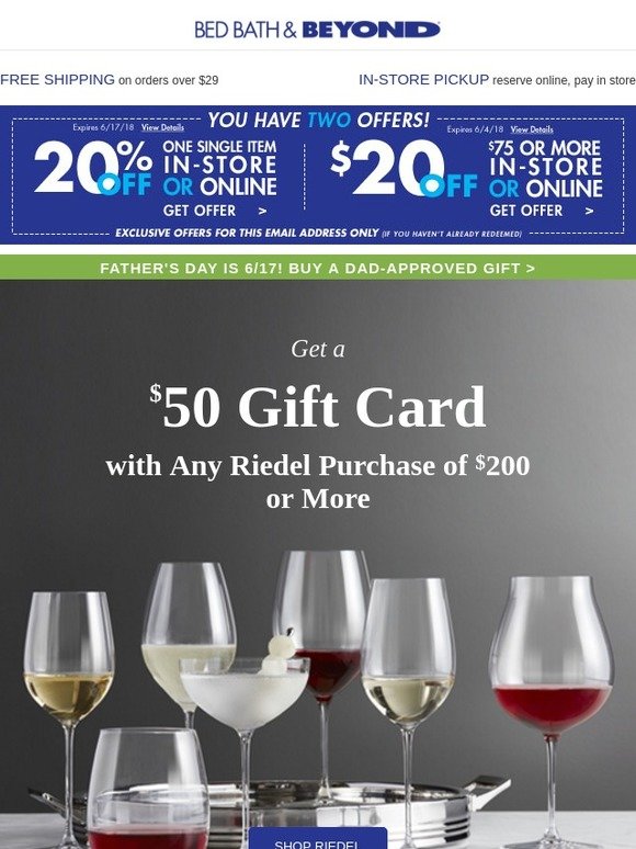 Bed Bath & Beyond: Your $20 off $75 coupon: Use it or lose ...