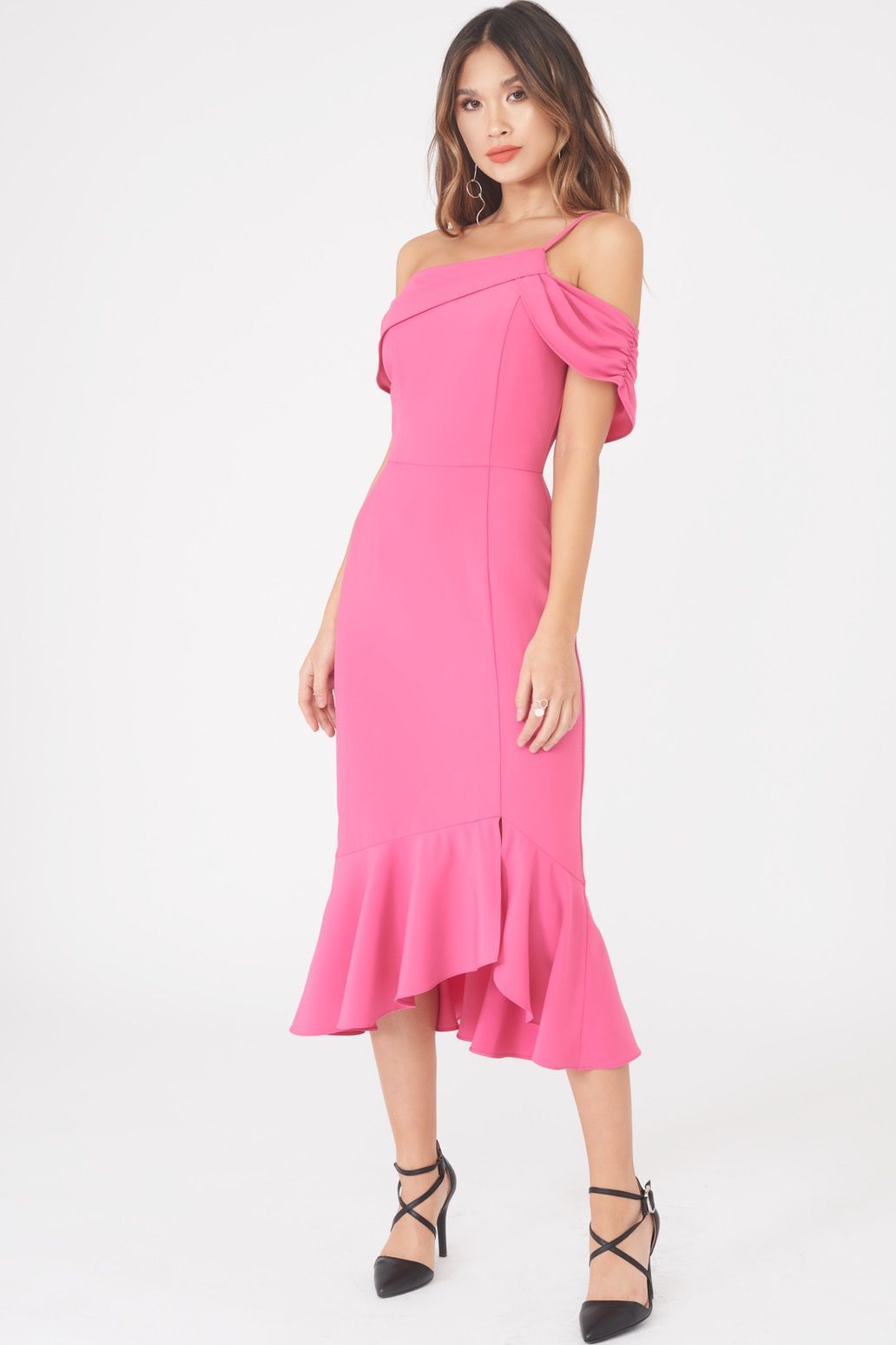 Image of One Shoulder Midi Dress