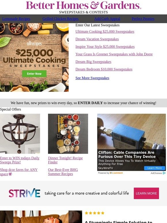 Better Homes and Gardens Enter to WIN 25,000 in the Ultimate Cooking