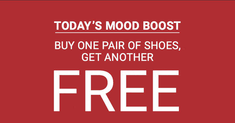 buy one pair of shoes get one free