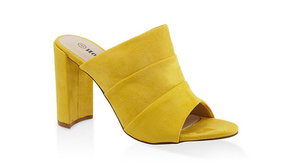 Faux Suede High Heel Mules