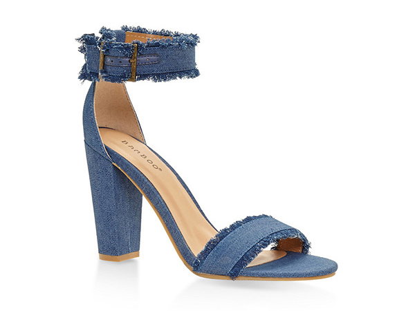 Frayed Ankle Strap High Heel Sandals