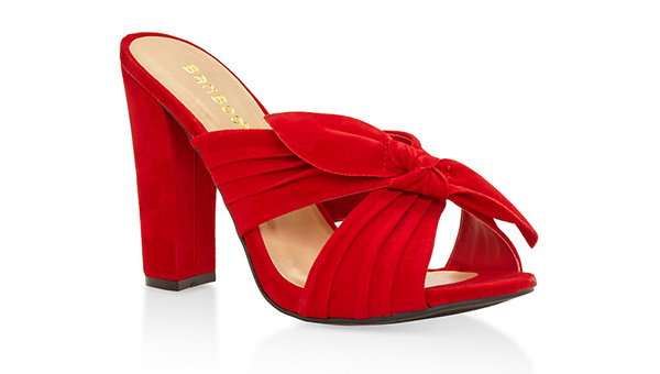 Criss Cross Bow High Heel Mules