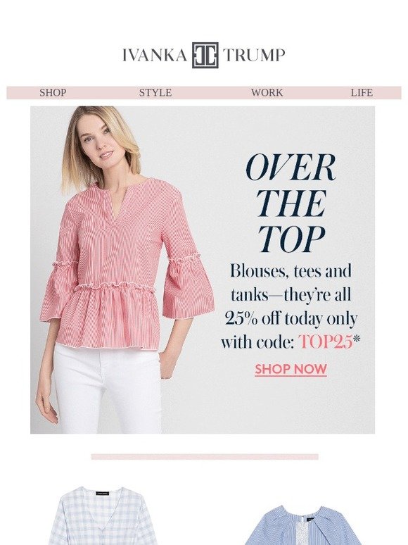 25% off all tops