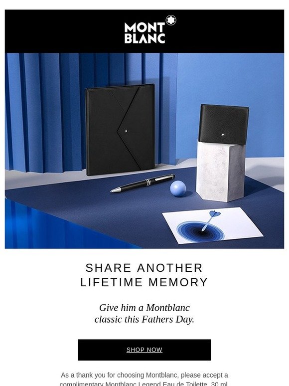 Montblanc Enjoy a complimentary Montblanc Legend fragrance with your