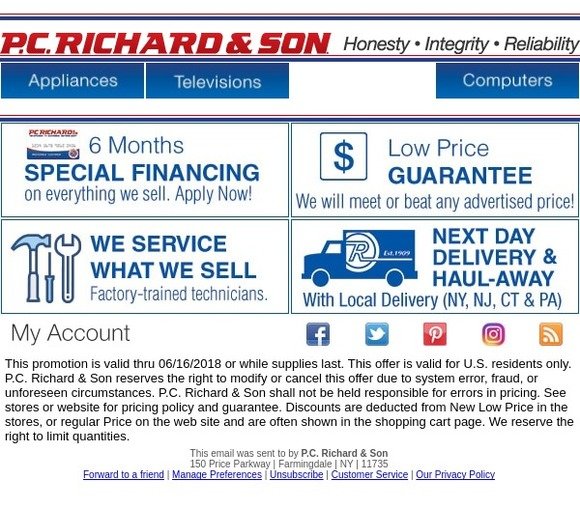 PC Richard & Son Trade In and Trade up Samsung TVs Milled