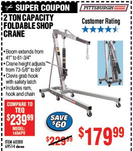 Featured image of post Harbor Freight 2 Ton Engine Hoist Coupon Save 43 on drywall panel hoist
