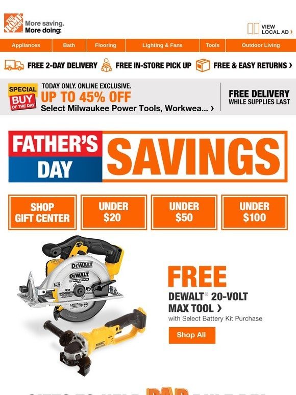 Home Depot ★ FATHER'S DAY SAVINGS ★ Happening Now Milled