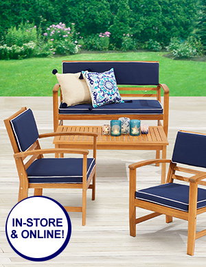 20% OFF! 183.99 SET REG. $229.99 Coastal Living Seascapes™ 4-Pc. Chatham Acacia Wood Chat Sets