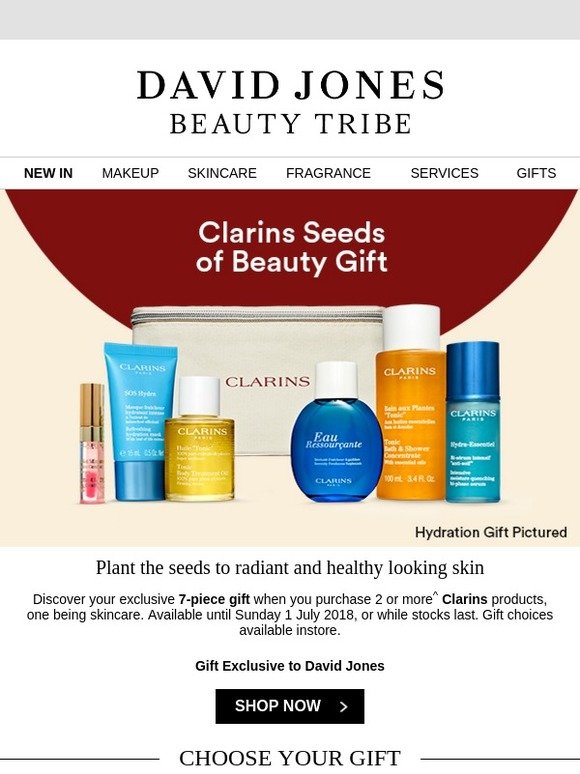 David Jones Your exclusive Clarins gift Milled