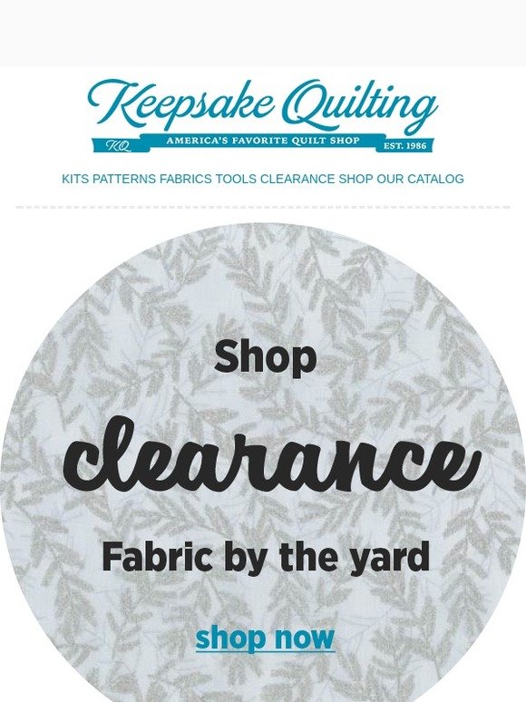 Keepsake Quilting Shop Clearance Fabric by the Yard 🐸 Milled