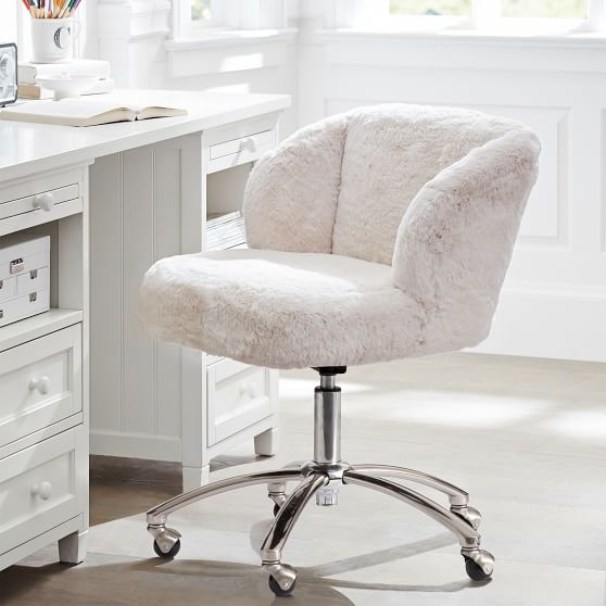 polar bear faux fur chair