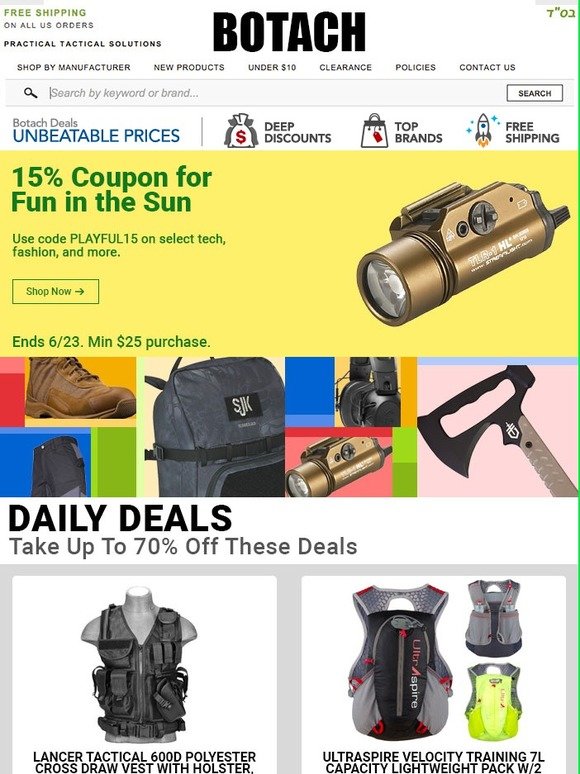 Botach Tactical Take 15 OFF These Deals With Coupon Code PLAYFUL15 