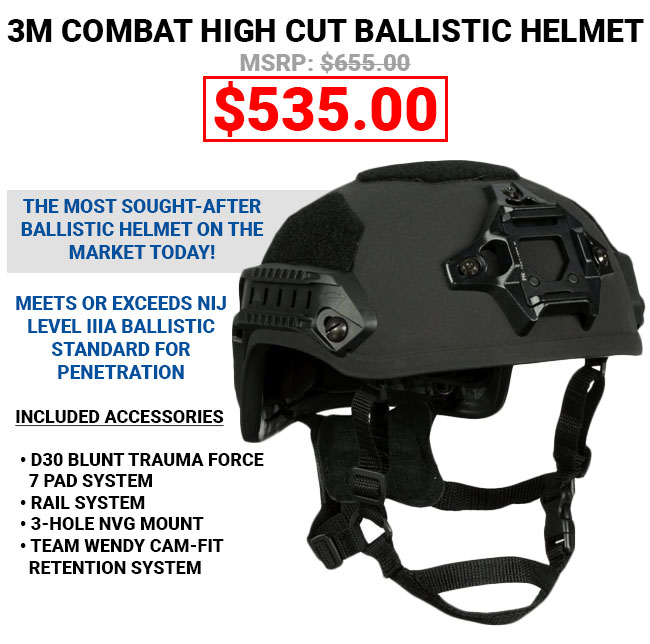 Botach Special Offer 3M Combat High Cut Ballistic Helmet w/ D30
