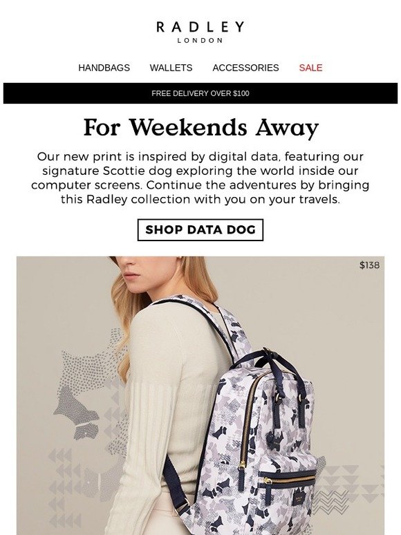 radley data dog backpack