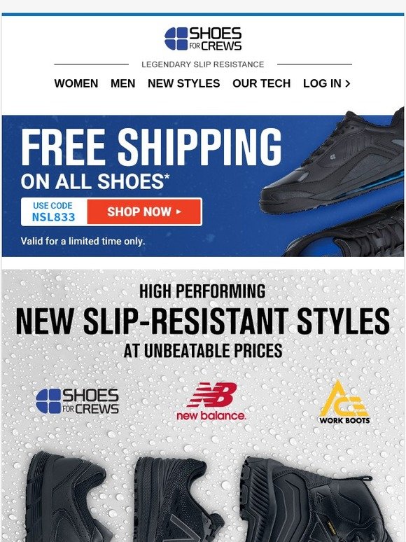Shoes For Crews Our New Slip Resistant Styles Are Here Get Free Shipping Milled