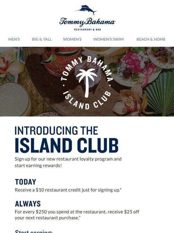 Tommy Bahama: Dine with Us: Join the 