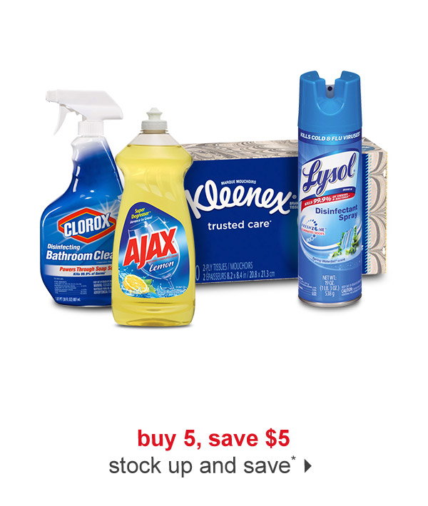 buy 5, save $5 stock up and save*