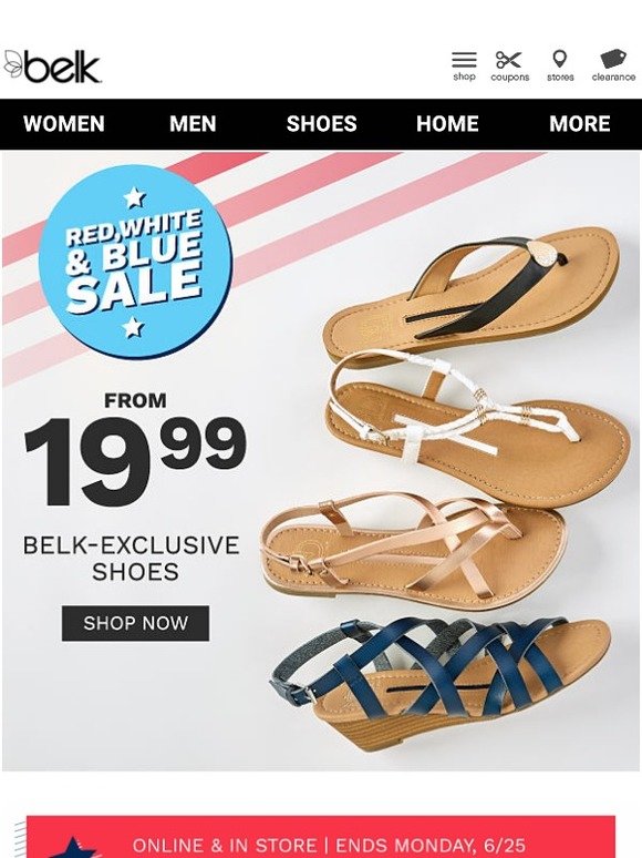 belk sandals on sale