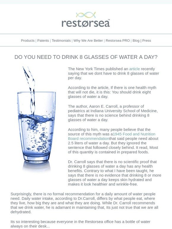 Having 8 Glasses Of Water Daily Could Be Too Much, According To A