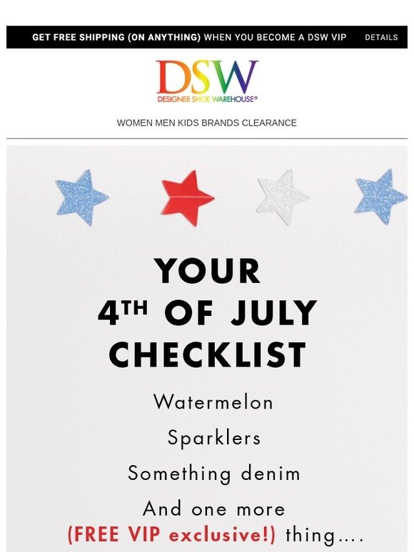 dsw memorial day sale