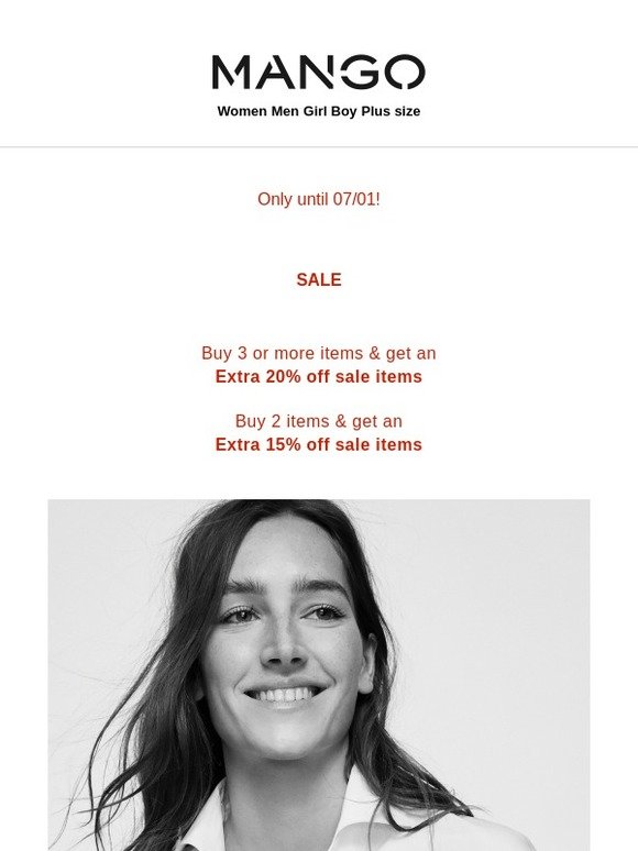 Mango EXTRA 20 off Sale items at Only until 07/01! Milled