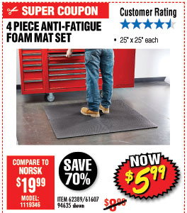 Anti-Fatigue Foam Mat Set 4 Pc
