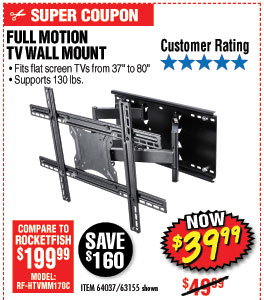 37 in. to 80 in. Full-Motion TV Wall Mount
