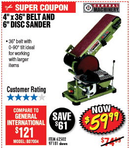 4 in. x 36 in. Belt/6 in. Disc Sander