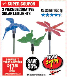 Solar Decorative LED Lights - 3 Pc