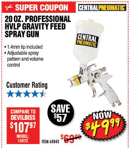 20 oz. Professional HVLP Gravity Feed Air Spray Gun