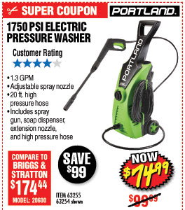 1750 PSI 1.3 GPM Electric Pressure Washer