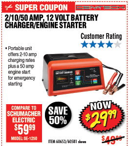 10/2/50 Amp 12V Manual Charger With Engine Start