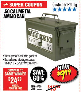 .50 Cal Metal Ammo Can