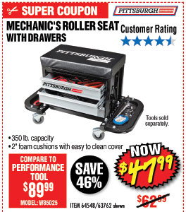 Mechanic's Roller Seat with Drawers