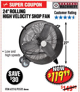 24 in. High Velocity Shop Fan