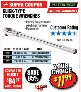 1/2 in. Drive Click Type Torque Wrench