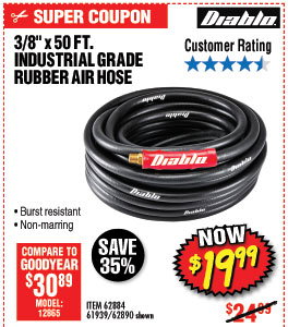 3/8 in. x 50 ft. Premium Rubber Air Hose