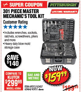 301 Pc Mechanic's Tool Set