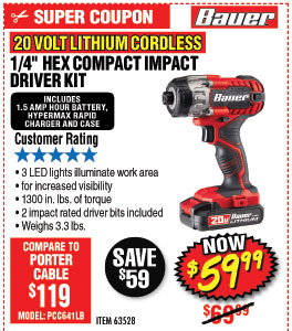 20V Hypermax™ Lithium 1/4 in. Hex Compact Impact Driver Kit