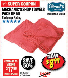 Mechanic's Shop Towels 14x13 50 Pk.