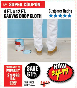 4 Ft. x 12 Ft. Canvas Drop Cloth