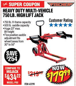 750 lb. Heavy Duty ATV/Mower High Lift Jack
