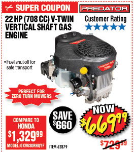 708cc 22 HP V-Twin Riding Mower Engine - EPA