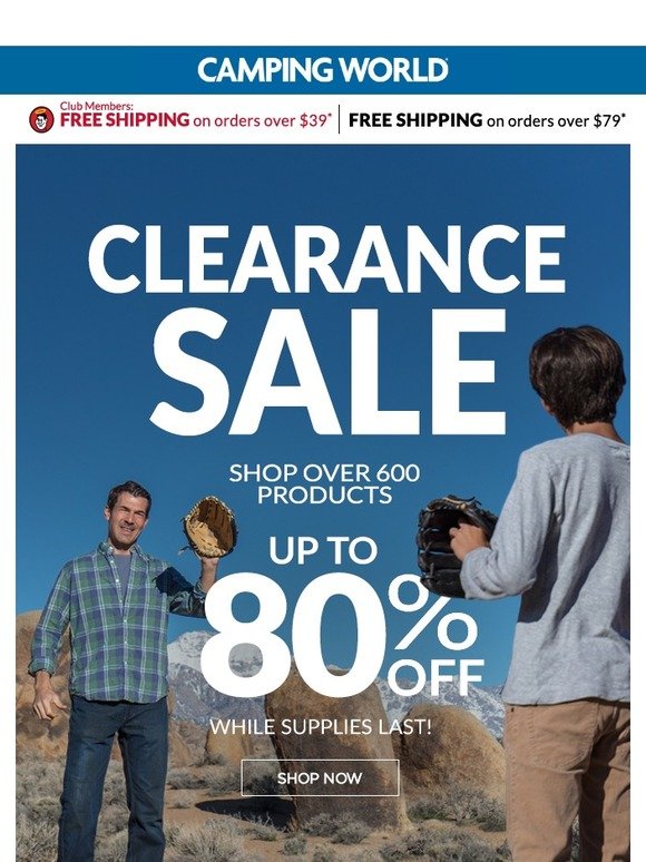 Camping World Clearance! Up to 80 OFF! Milled